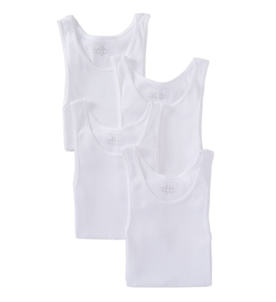 Fruit Of The Loom JC4P251 Premium Cotton A-Shirts - 4 Pack (White)