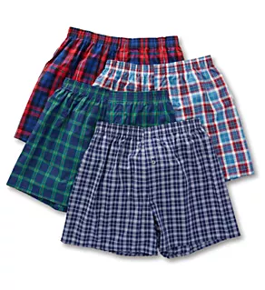 Premium Tartan Woven Boxers - 4 Pack
