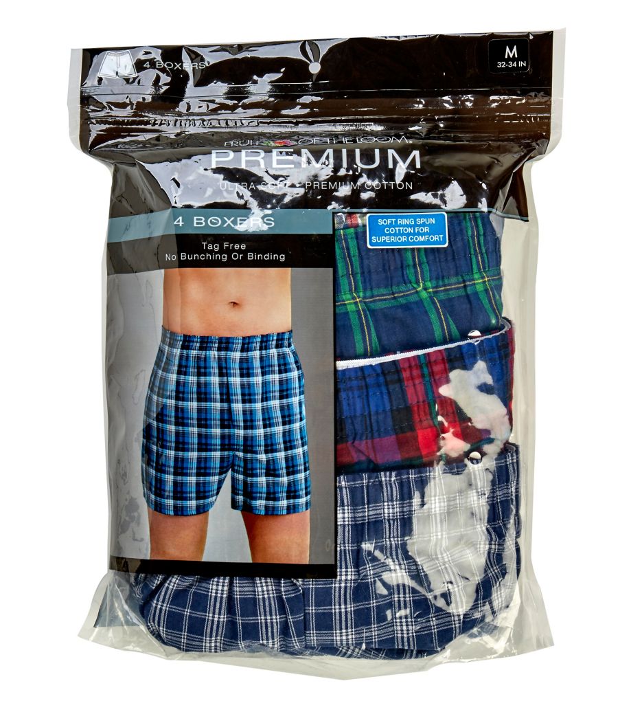 Fruit Of The Loom Premium Tartan Woven Boxers - 4 Pack JC4P591 - Image 3