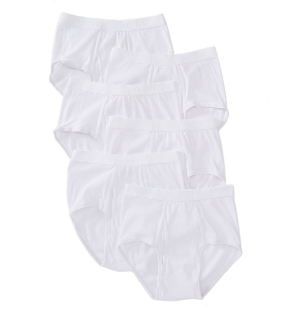 Fruit Of The Loom JC6P761 Premium Cotton Briefs - 6 Pack (White)
