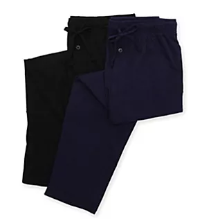Jersey Knit Stretch Sleep Pant - 2 Pack Ebony S