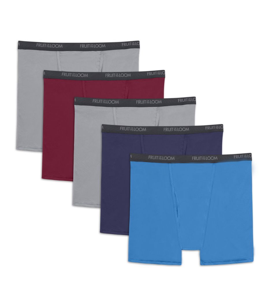 Men's Micro-Stretch Assorted Long Leg Boxer Briefs, 5 Pack