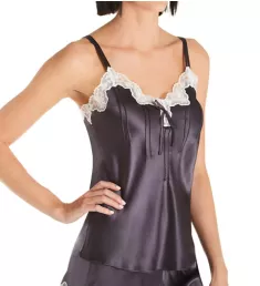 Silk Camisole with Pintucks and Lace