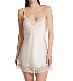 Silk Chemise with Lace Trim Blanca S