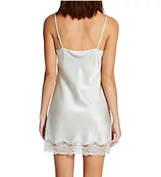 Silk Chemise with Lace Trim Soft Sage S