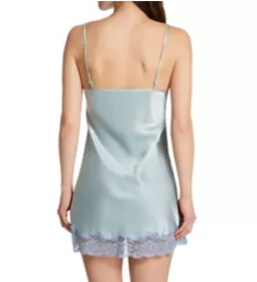 Silk Chemise with Lace Trim Winter Sky S