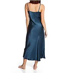 Silk Sleep Slip with Lace Orion Blue M