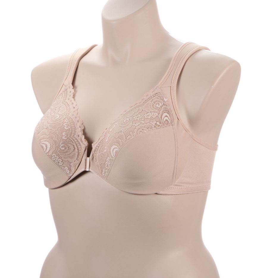 Glamorise Womens WonderWire Front-Closure Underwire Bra 1245 Cappuccino 42F