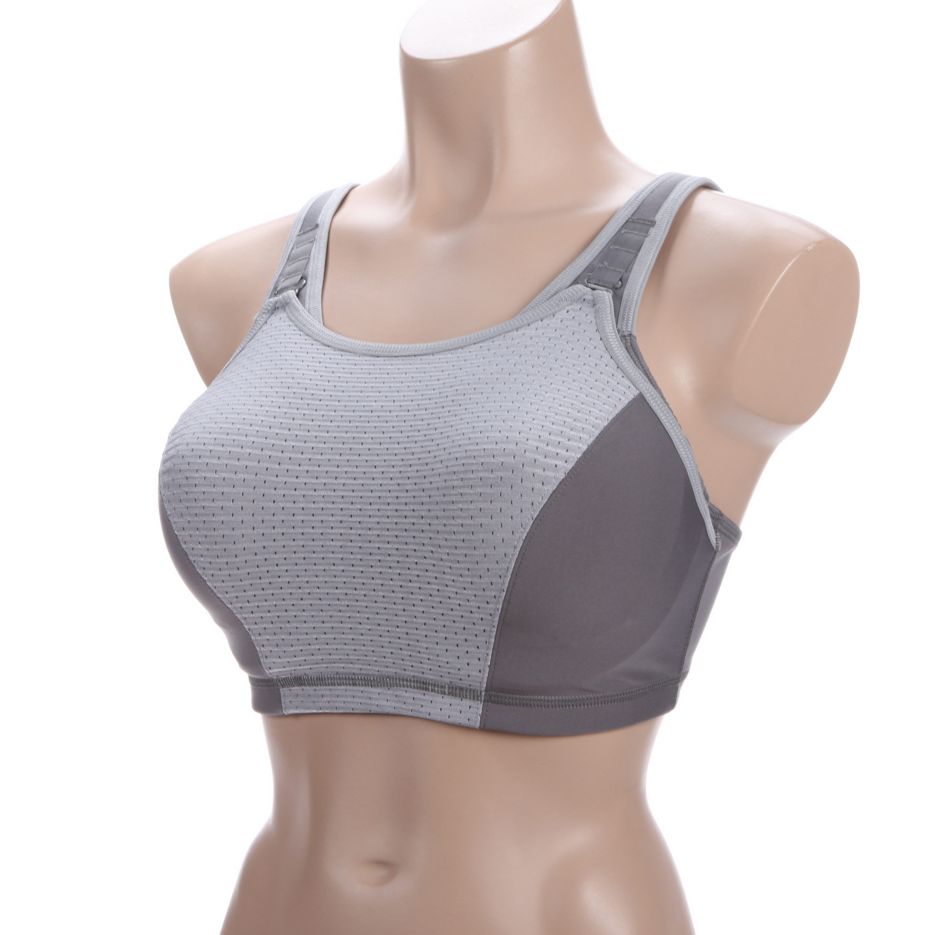 NWOT Glamorise Gray Size 32H Elite Performance Wonderwire Adjust Sports Bra  9167