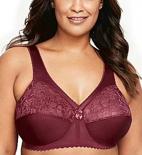 Magic Lift Full Figure Wireless Support Bra Burgundy 40B