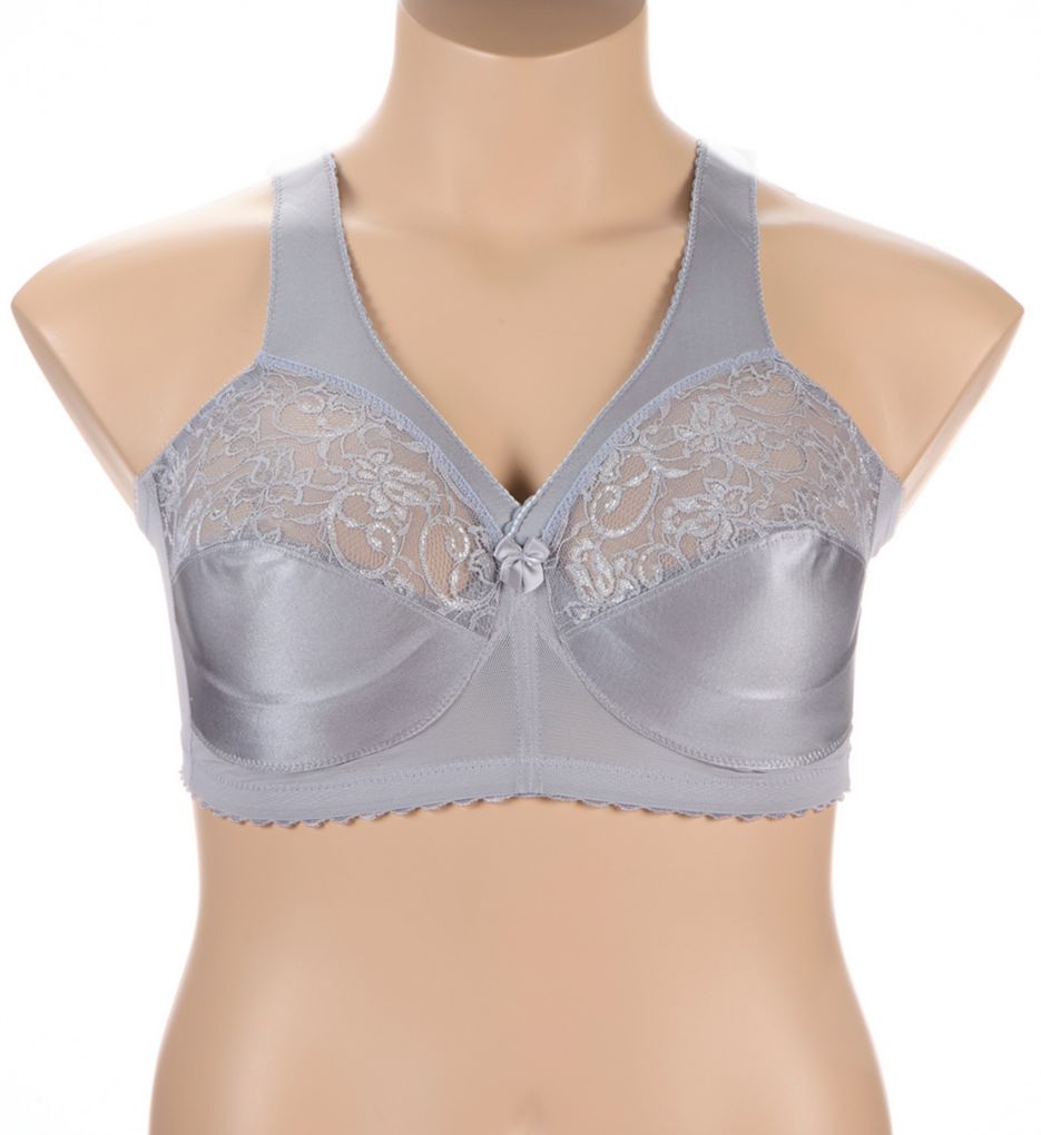 Glamorise Magic Lift Full Figure Wireless Support Bra Soft Gray 44B  - Image 1