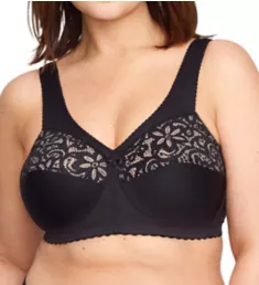 Magic Lift Cotton Full Figure Wireless Support Bra Black 36B