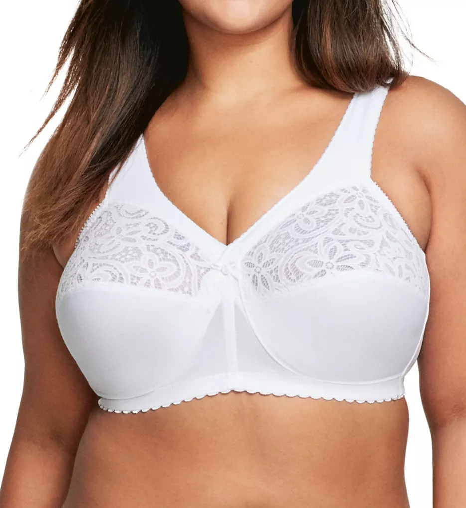 Magic Lift Cotton Full Figure Wireless Support Bra White 42B