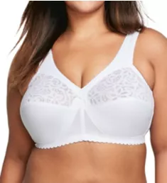 Magic Lift Cotton Full Figure Wireless Support Bra White 42B