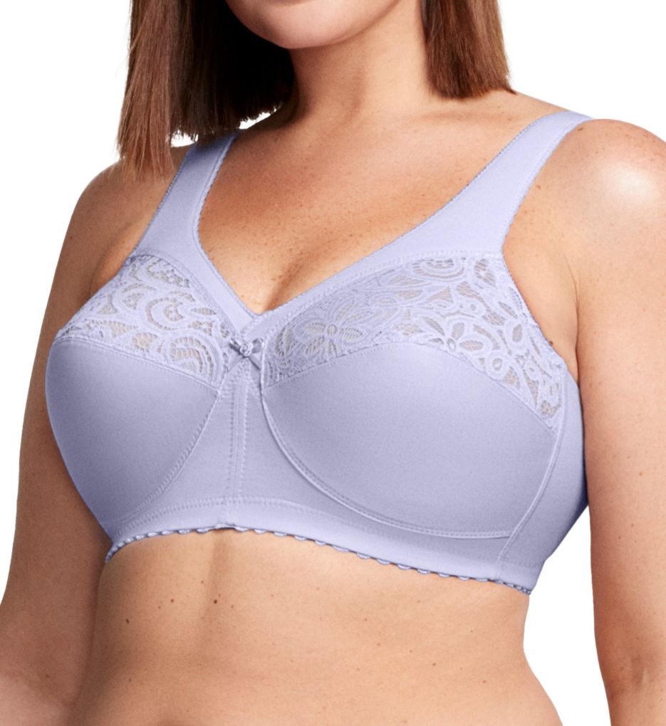 Glamorise Womens MagicLift Cotton Support Wirefree Bra 1001 White 40J