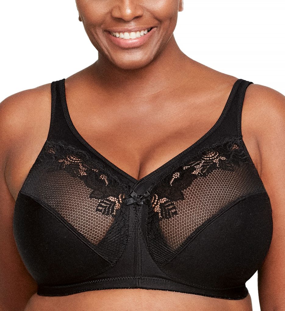 Glamorise Womens Magiclift Active Support Wirefree Bra 1005 Black 48c :  Target