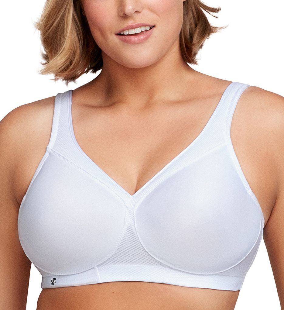Glamorise Women's The Ultimate Full Figure Soft Cup Sports Bra in White | Plus Size 48C | HerRoom.com