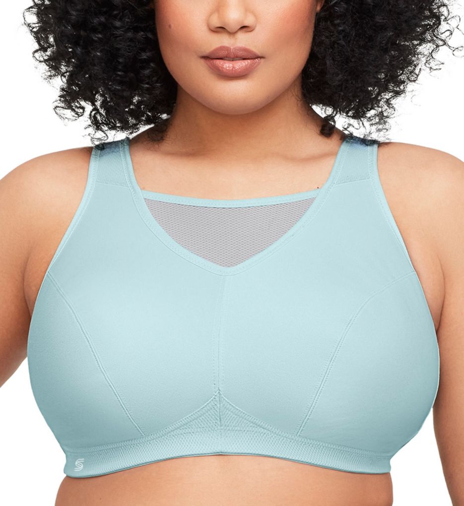Glamorise (2480944): Glamorise 1066 No Bounce Cami Sports Bra (Light Aqua/Gray 34G)