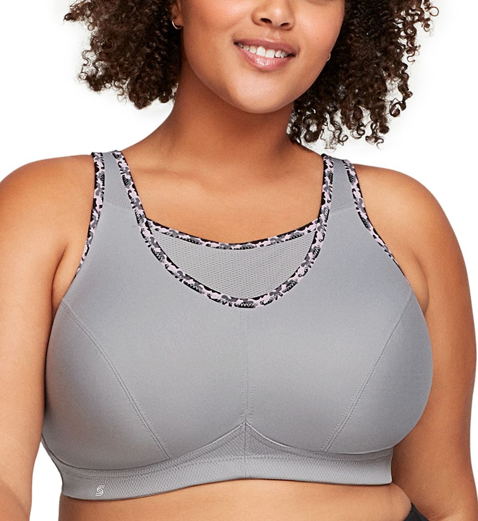 Glamorise Women's No Bounce Cami Sports Bra in Grey | Plus Size 46C | HerRoom.com