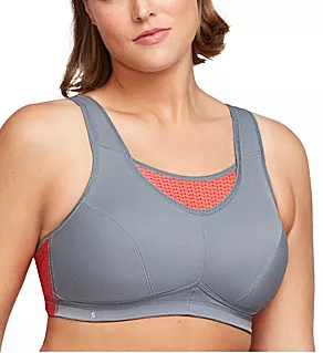 Elite Performance Medium Impact Cami Sports Bra Gray/Coral 36C