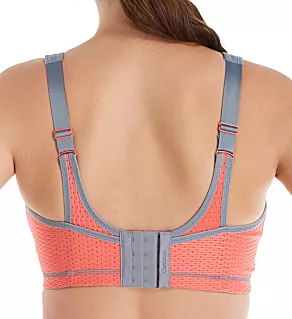 Elite Performance Medium Impact Cami Sports Bra Gray/Coral 36C
