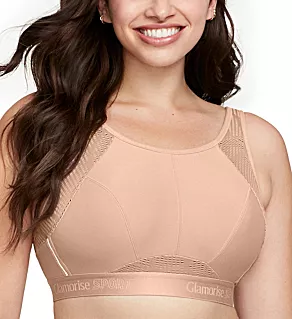 No Sweat Mesh Ventilated Wire Free Sports Bra Cafe 36D
