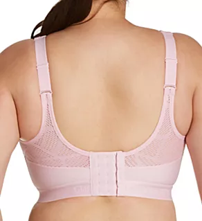 No Sweat Mesh Ventilated Wire Free Sports Bra Pink 36D