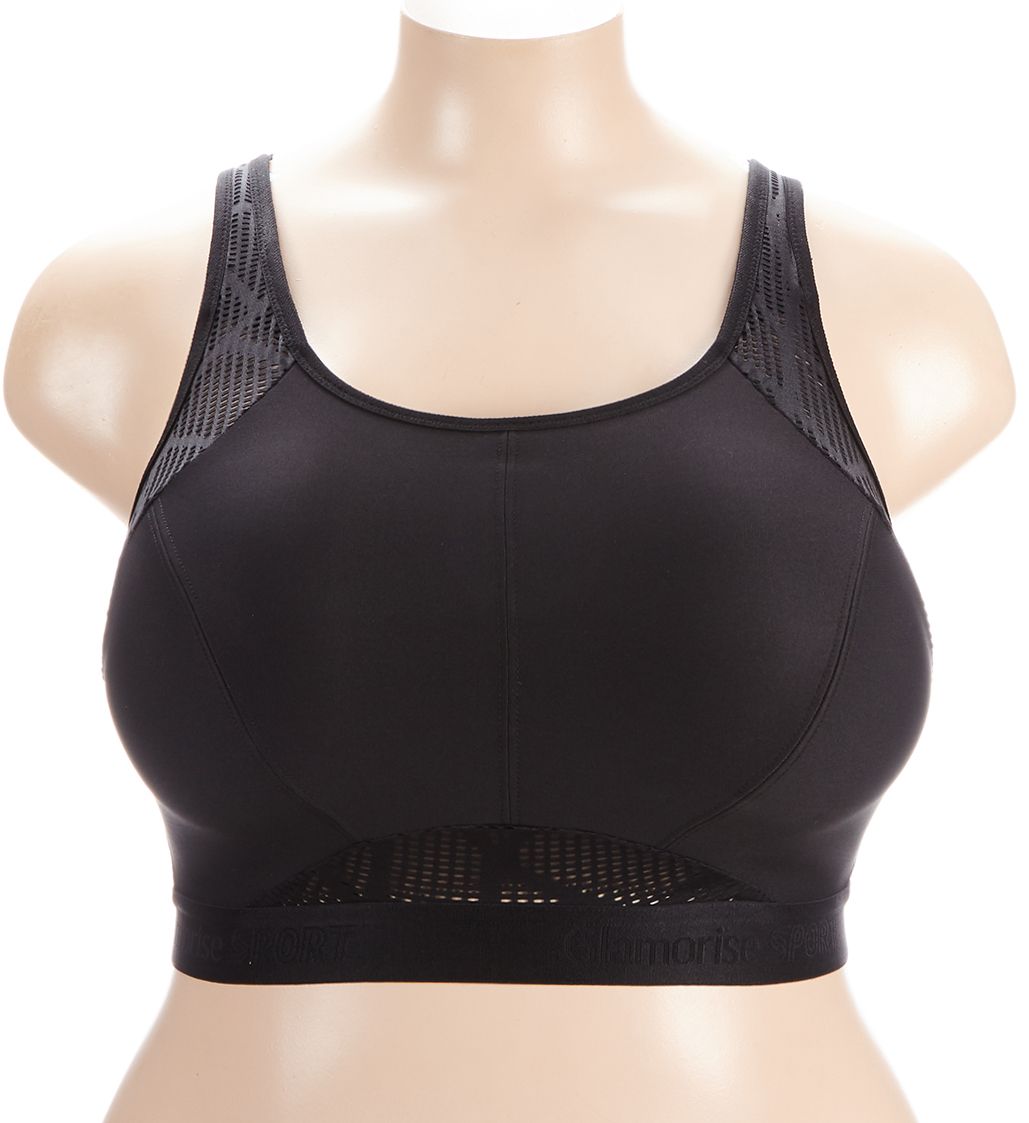 Glamorise No Sweat Mesh Ventilated Wire Free Sports Bra Black 40C  - Image 1
