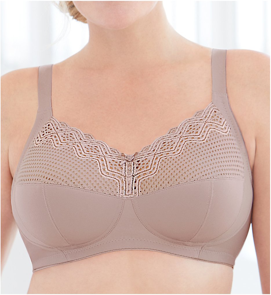 Glamorise Womens Full Figure ComfortLift Lace Wirefree Support Bra #1102 