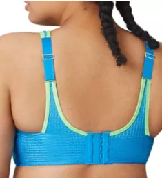 Double Layer Custom Control High Impact Sports Bra blue/green 32B