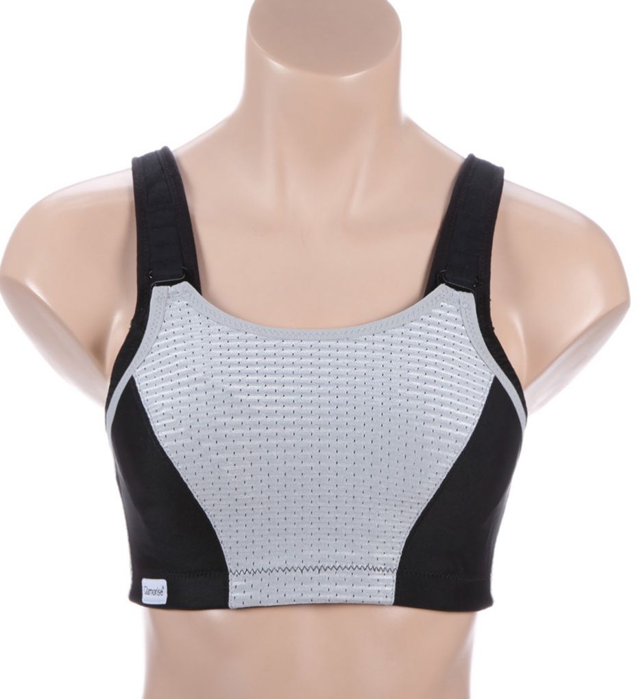 Glamorise Double Layer Custom Control High Impact Sports Bra Black/Grey 44DD  - Image 1