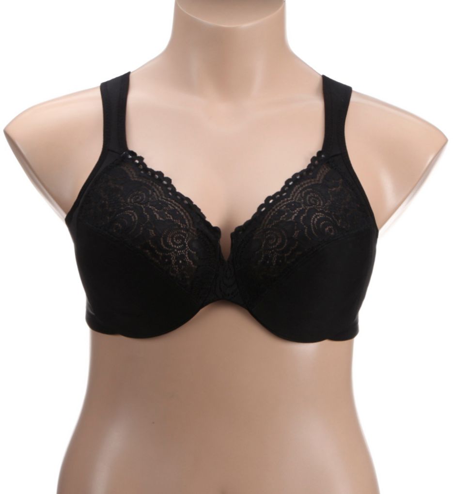 Glamorise Low Cut WonderWire Lace Underwire Bra 1240 (Women's