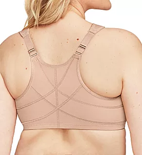 Full Figure Plus Size WonderWire Posture Lace Bra Cafe 34C