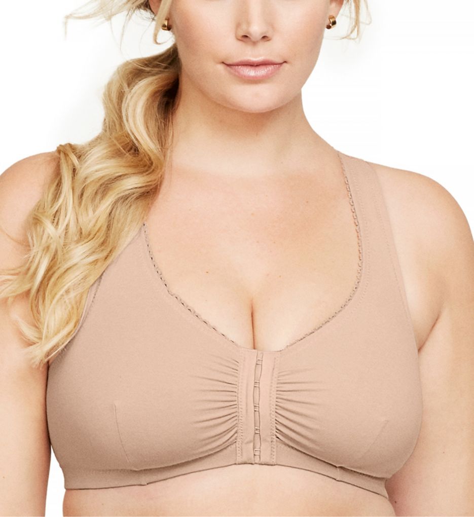 Women's Glamorise 1908 Complete Comfort Cotton T-Back Bra (Cafe 36