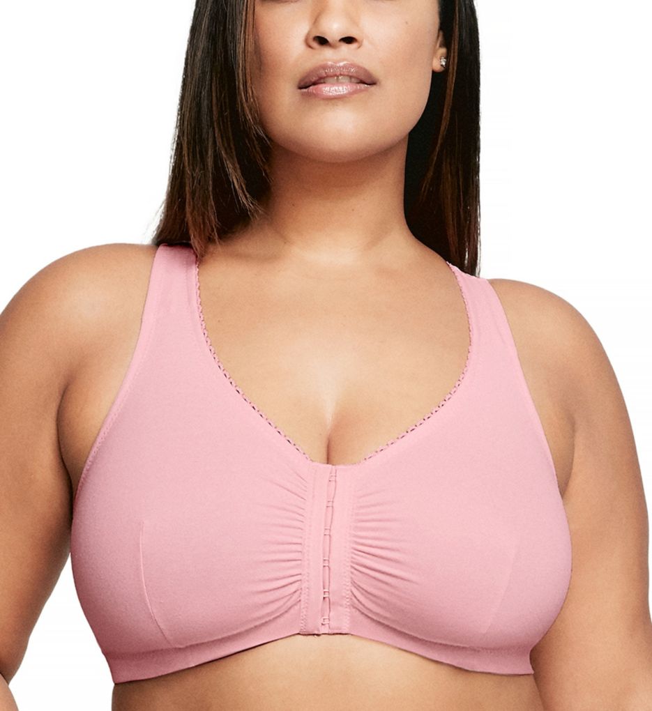 Glamorise : Glamorise 1908 Complete Comfort Cotton T-Back Bra (Pink Blush 48 G/H)