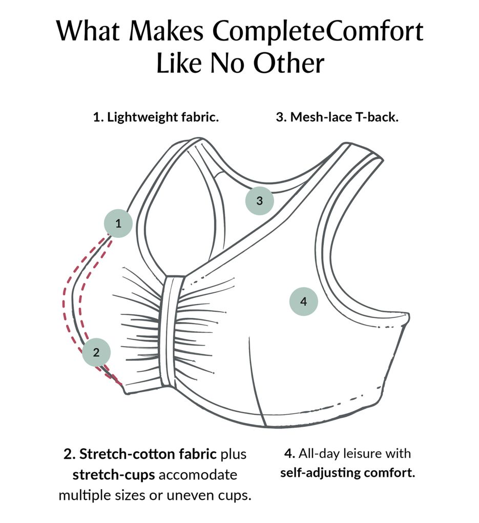 Glamorise Complete Comfort Cotton T-Back Bra 1908 - Image 6