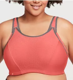 Elite Performance Adjustable Underwire Sports Bra Coral/Grey 36B