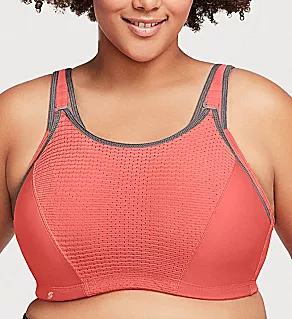Elite Performance Adjustable Underwire Sports Bra Coral/Grey 36B