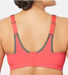 Elite Performance Adjustable Underwire Sports Bra Coral/Grey 36B