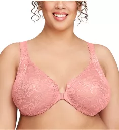 Wonderwire Stretch Lace Front Closure Bra Apricot 30B