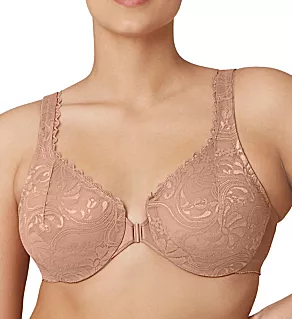 Wonderwire Stretch Lace Front Closure Bra Cappuccino 44C