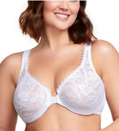 Wonderwire Stretch Lace Front Closure Bra White 36F