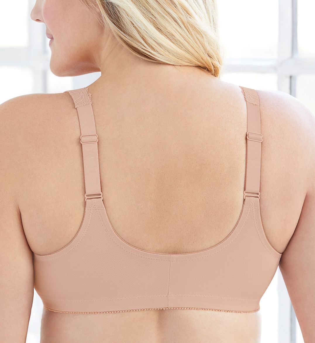 Glamorise Wonderwire Stretch Lace Front Closure Bra Cafe 30G  - Image 2