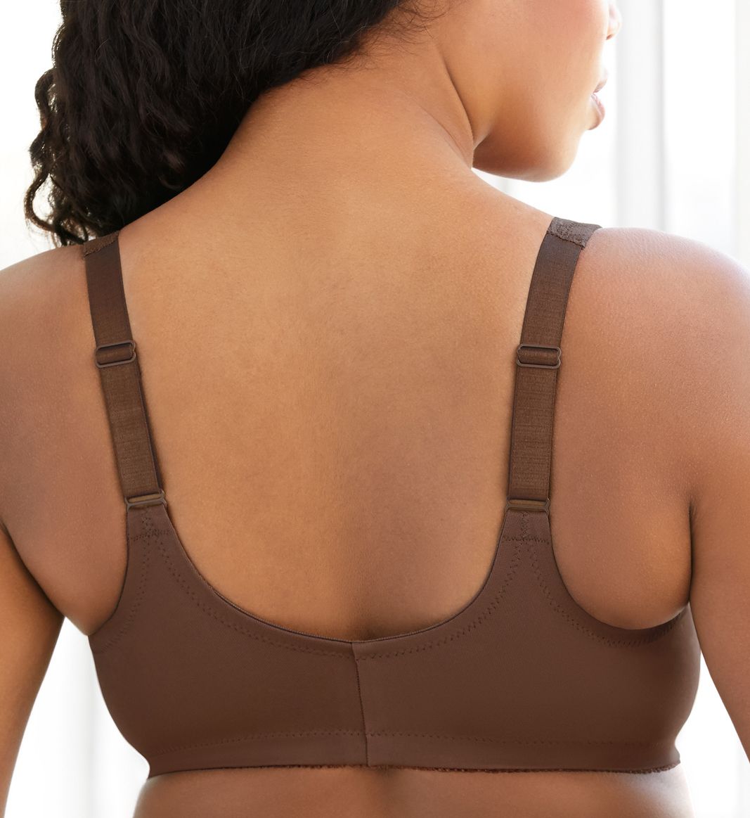 Glamorise Wonderwire Stretch Lace Front Closure Bra Mocha 34B  - Image 2