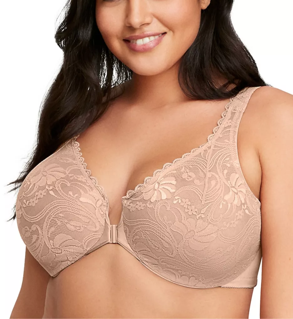 UK Ladies Front Fastening Bras Lace Plus Size Full Coverage Racerback  Wireless