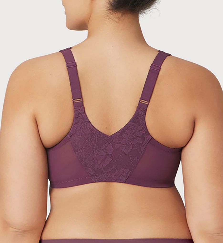 Glamorise Front Close Lace Wonderwire Bra Black Plum 40D  - Image 2