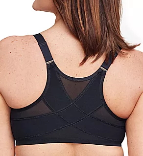Wonderwire Front-Closure Posture Back Bra Black 34H