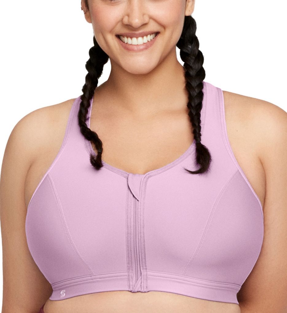Zip Up Front Close Sports Bra Lavender 36D