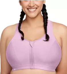 Zip Up Front Close Sports Bra Lavender 34B