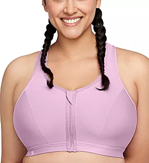Zip Up Front Close Sports Bra Lavender 34B